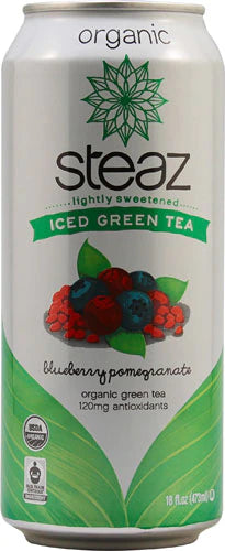 Steaz Green Tea Soda Organic Iced Green Tea Blueberry Pomegranate, 16 fl oz