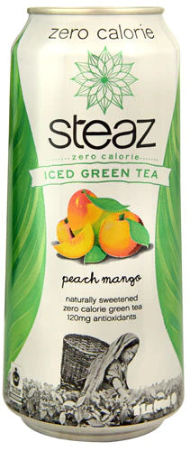 Steaz Green Tea Soda Zero Calorie Iced Green Tea Peach Mango, 16 fl oz