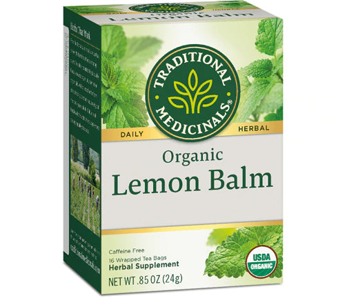 Traditional Medicinals Organic Lemon Balm Herbal Tea, Calming and Supports Digestion, (Pack of 1) - 16 Tea Bags