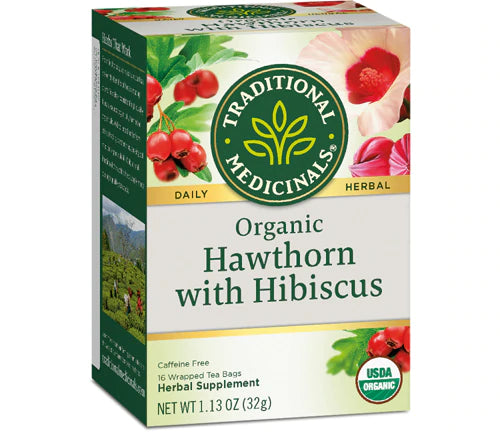 Traditional Medicinals Organic Hawthorn with Hibiscus, 16 Tea Bags