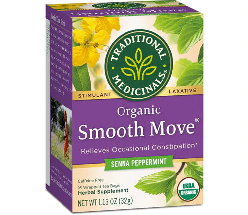 Traditional Medicinals Tea, Organic Smooth Move Peppermint, Relieves Occasional Constipation, Senna, 16 Tea Bags