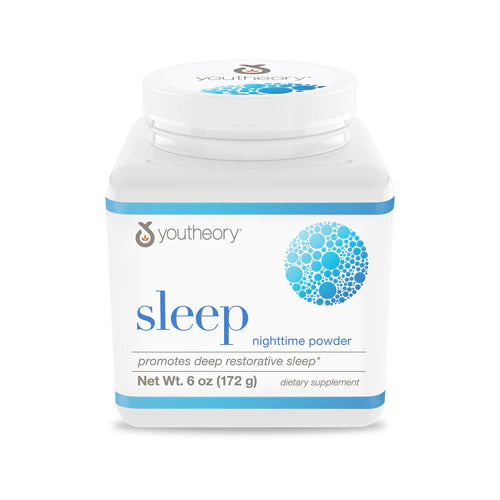 Youtheory Sleep Nighttime Powder - Sleep Support Supplement for Calm &amp; Relaxation* - Contains Melatonin, Magnesium, L-Theanine &amp; L-Glycine - Dairy, Soy &amp; Gluten Free - 6 oz