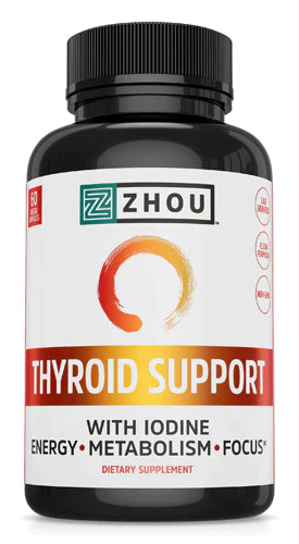 Zhou Thyroid Support with Iodine, 60 Veggie Capsules
