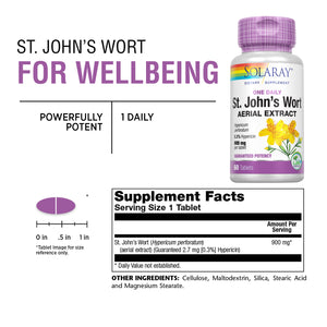 Solaray St John's Wort Aerial Extract, 900 mg, 60 Tablets