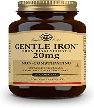 Solgar Gentle Iron 25mg, 90 Vegetable Capsules - Ideal for Sensitive Stomachs - Non-Constipating - Red Blood Cell Supplement - Non GMO, Vegan, Gluten Free, Dairy Free, Kosher - 90 Servings