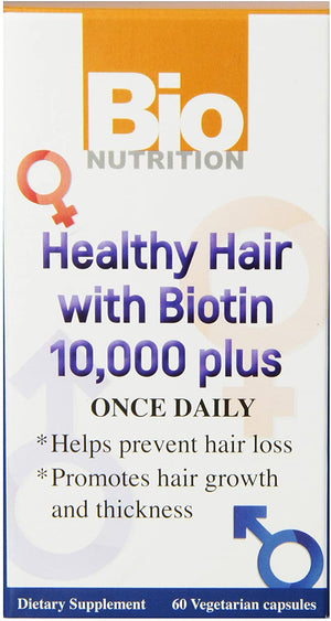 BIONUTRITION Healthy Hair w/ Biotin 10,000+ 60vcaps