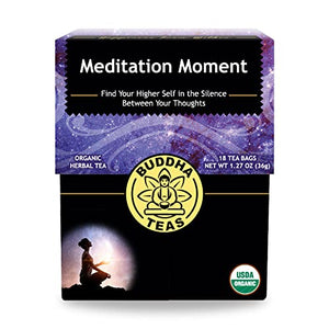 Buddha Teas Organic Meditation Moment - OU Kosher, USDA Organic, CCOF Organic, 18 Bleach-Free Tea Bags