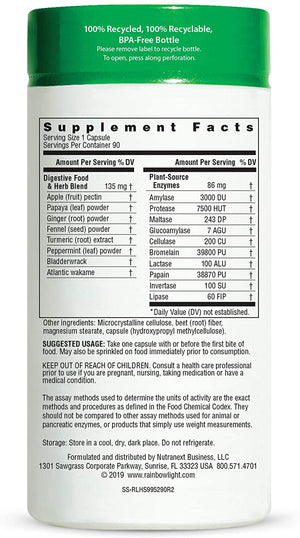 Rainbow Light Advanced Enzyme System Capsules, 90 Count