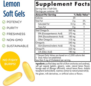 Nordic Naturals Complete™ Omega Lemon, 1000 mg, 60 Softgels
