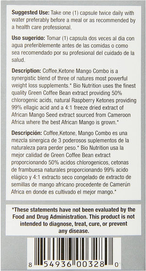 BIONUTRITION Coffee, Ketone + Mango Combo 60caps