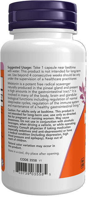 NOW Supplements, Maximum Strength Melatonin 20 mg, Healthy Sleep Cycle*, Free Radical Scavenger*, Gastrointestinal Support*, 90 Veg Capsules