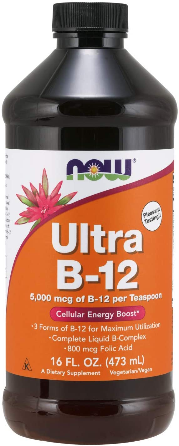 NOW Foods - Ultra B-12 Liquid Cellular Energy Boost 5000 mcg. - 16 oz.
