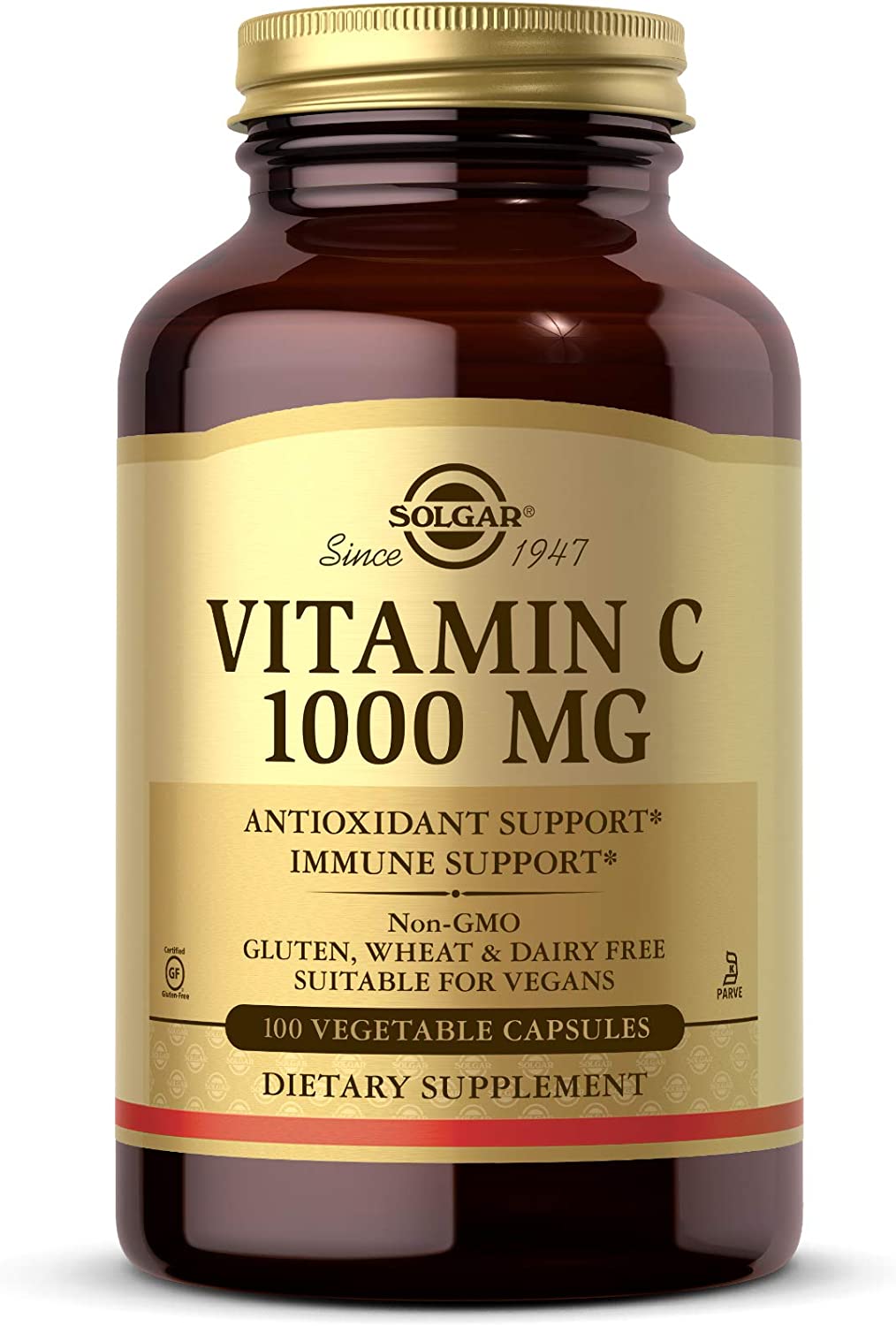 Solgar Vitamin C 1000 mg, 100 Vegetable Capsules - Antioxidant &amp; Immune Support - Overall Health - Healthy Skin &amp; Joints - Bioflavonoids Supple