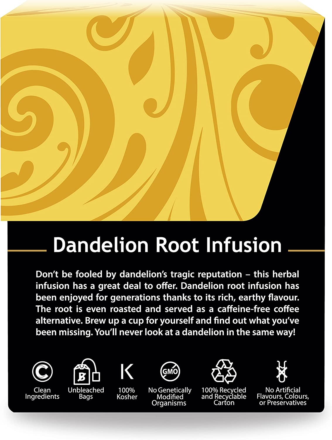 Buddha Teas Organic Dandelion Root Tea - OU Kosher, USDA Organic, CCOF Organic, 18 Bleach-Free Tea Bags