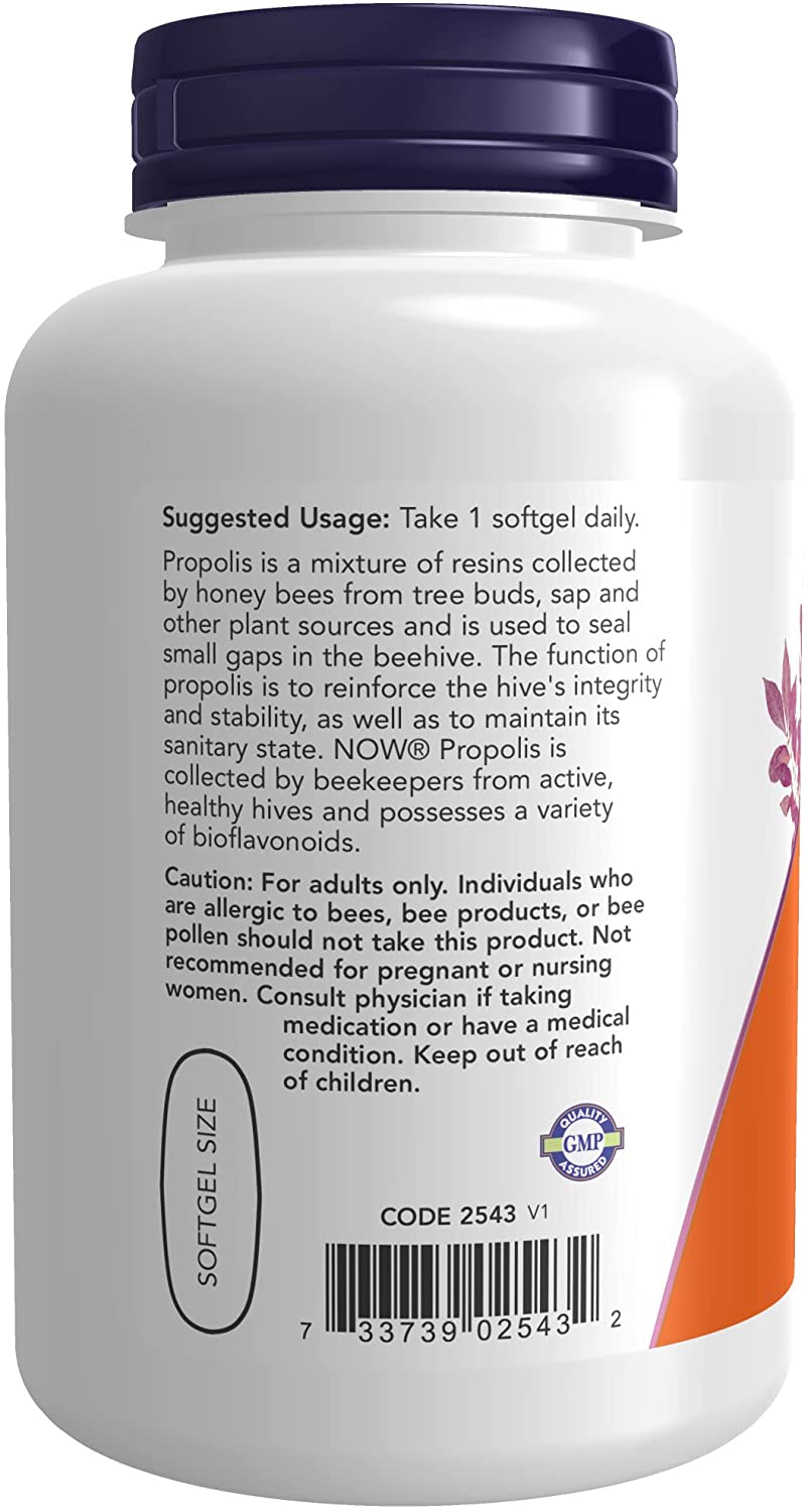 NOW Supplements, Propolis 2,000 (Bee Propolis), 5:1 Extract, Natural Bee Product, 90 Softgels