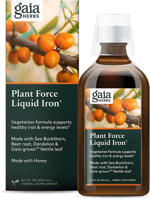 Gaia Herbs PlantForce Liquid Iron Supplement, 8.5 Ounce - Supports Healthy Iron and Energy Levels, Great-Tasting Vegetarian Herbal Formula