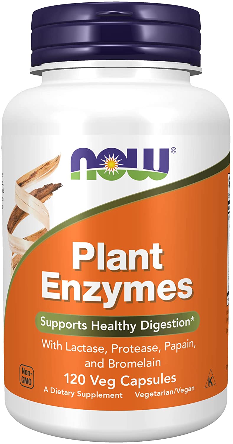 NOW Supplements, Plant Enzymes with Lactase, Protease, Papain and Bromelain, 120 Veg Capsules