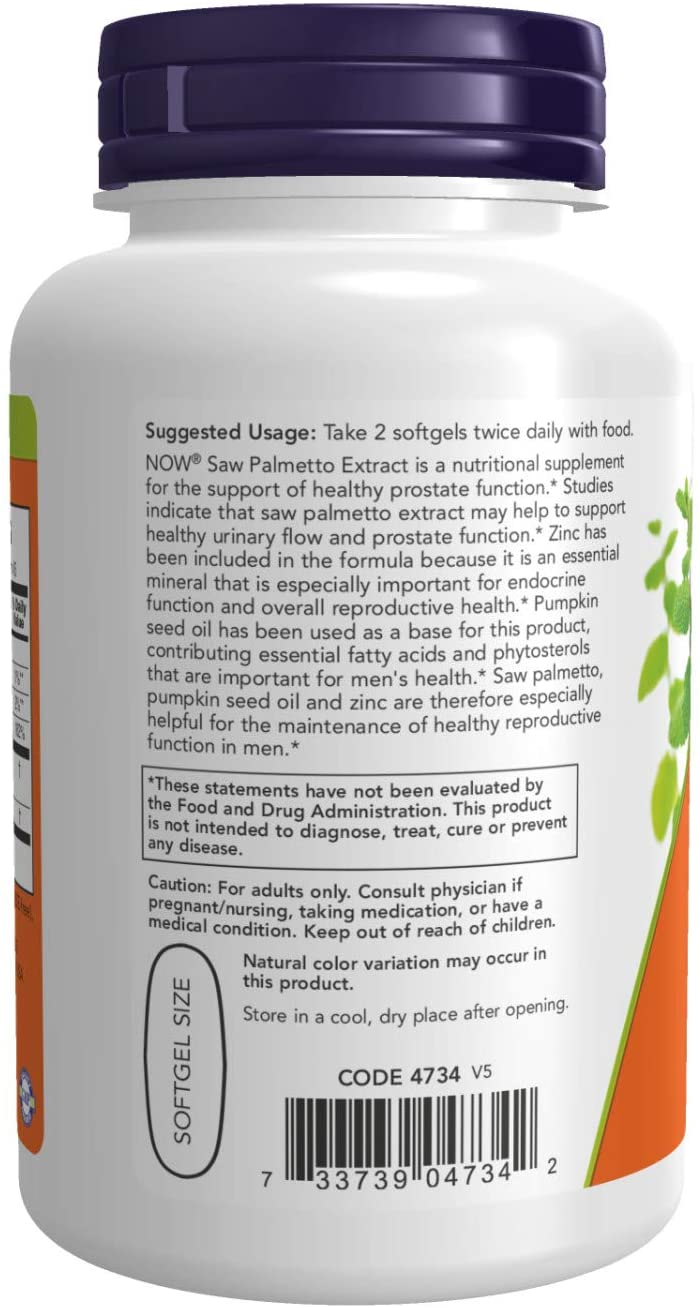 NOW Foods Saw Palmetto Extract, 90 Softgels