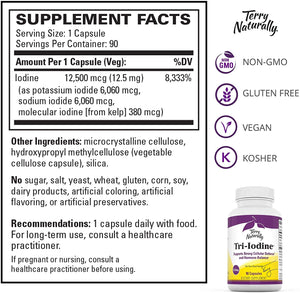 Terry Naturally Tri-Iodine™, 12.5 mg, 90 Capsules