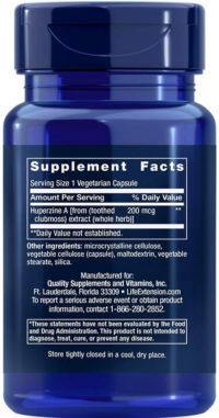 Life Extension Huperzine A 200 Mg Vegetarian Capsules, 60 Count - Discount Nutrition Store