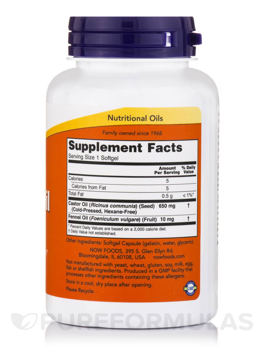 NOW Foods Castor Oil, 650 mg, 120 Softgels