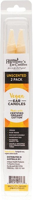 Harmony&#39;s Ear Candles Vegan Ear Candles Unscented 2-Pack