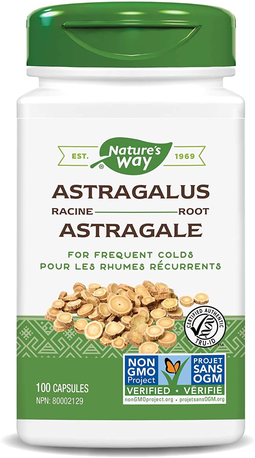 Nature&#39;s Way Astragalus Root, Traditional Immune Support*, 1,410 mg per 3-Capsule Serving, Non-GMO Project Verified, Vegan, 100 Capsules