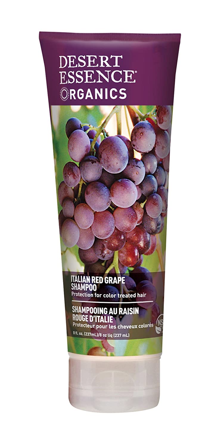 Desert Essence, Italian Red Grape Shampoo, 8.0 fl. Oz. - Gluten Free - Vegan - Cruelty Free - Moisturizing Shampoo - UV Protection - Color Treated Hair
