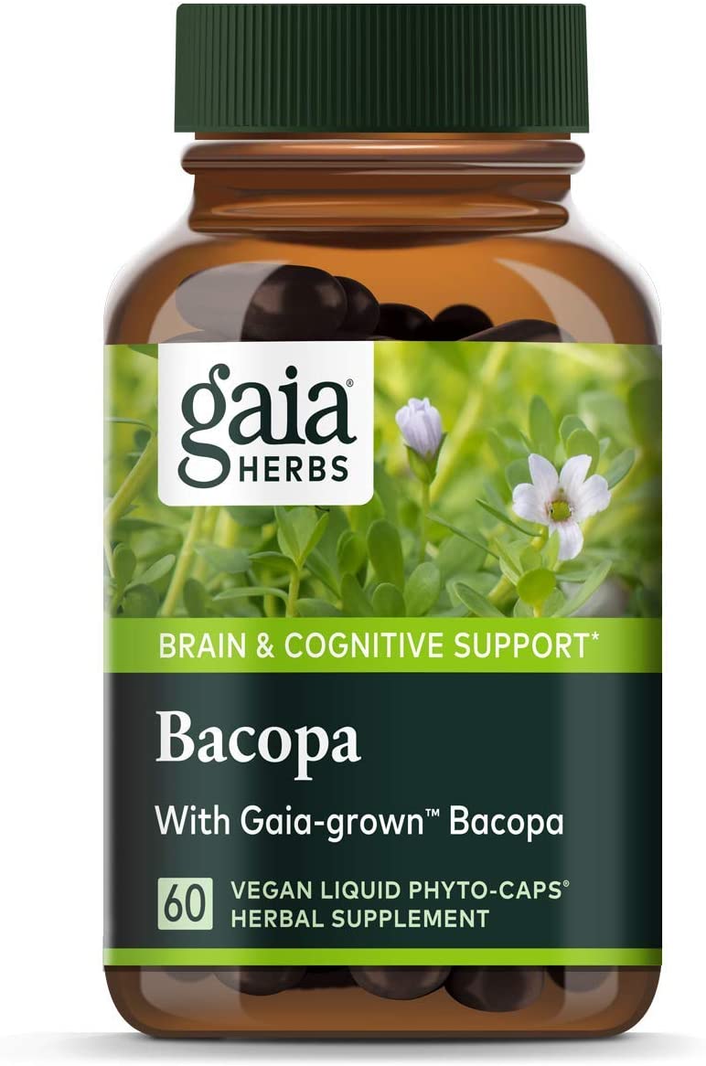 Gaia Herbs Bacopa - Brain and Cognitive Support Herbal Supplement - Made with Bacopa (Bacopa Monnieri) to Help Support a Thriving Mind - 60 Vegan Liquid Phyto-Capsules