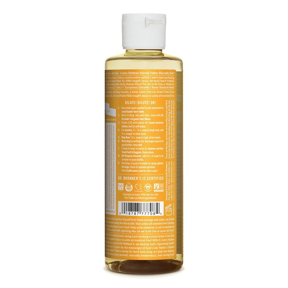 Dr. Bronner&#39;s Pure Castile Liquid Soap Citrus Orange, 8 fl oz