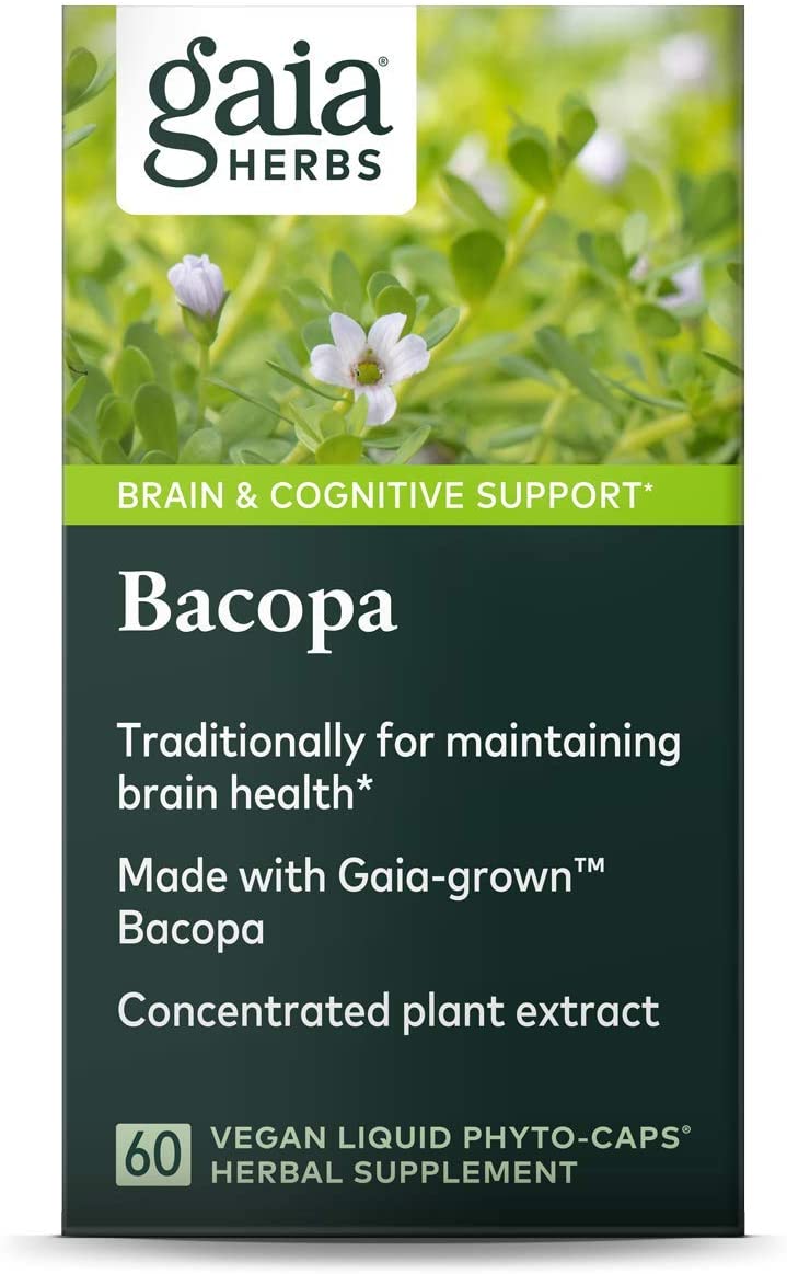 Gaia Herbs Bacopa - Brain and Cognitive Support Herbal Supplement - Made with Bacopa (Bacopa Monnieri) to Help Support a Thriving Mind - 60 Vegan Liquid Phyto-Capsules