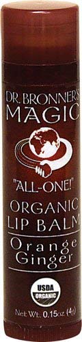 Dr. Bronner's Organic Lip Balm Orange Ginger, 0.15 oz