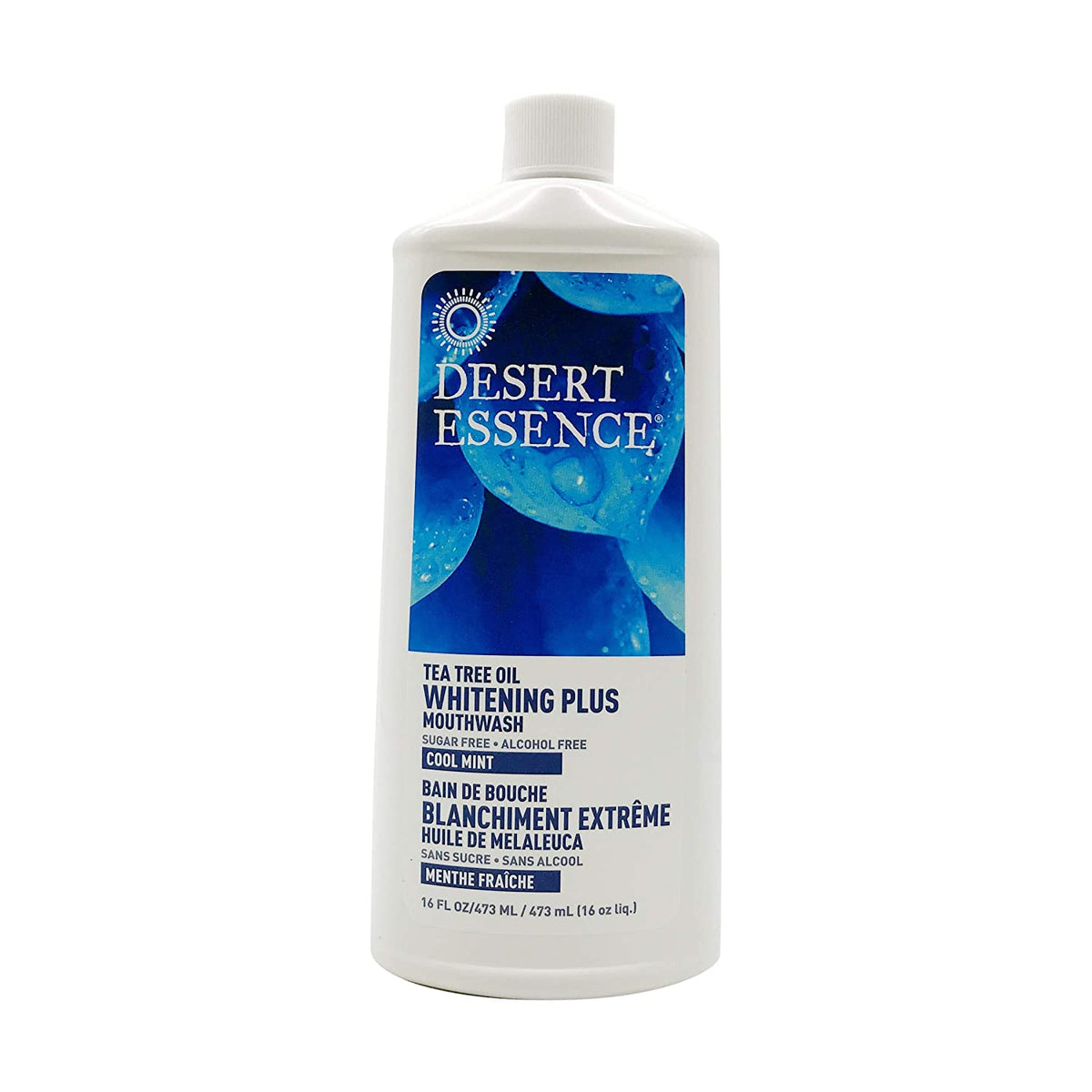 Desert Essence Whitening Plus Mouthwash Tea Tree Oil Cool Mint, 16 fl oz