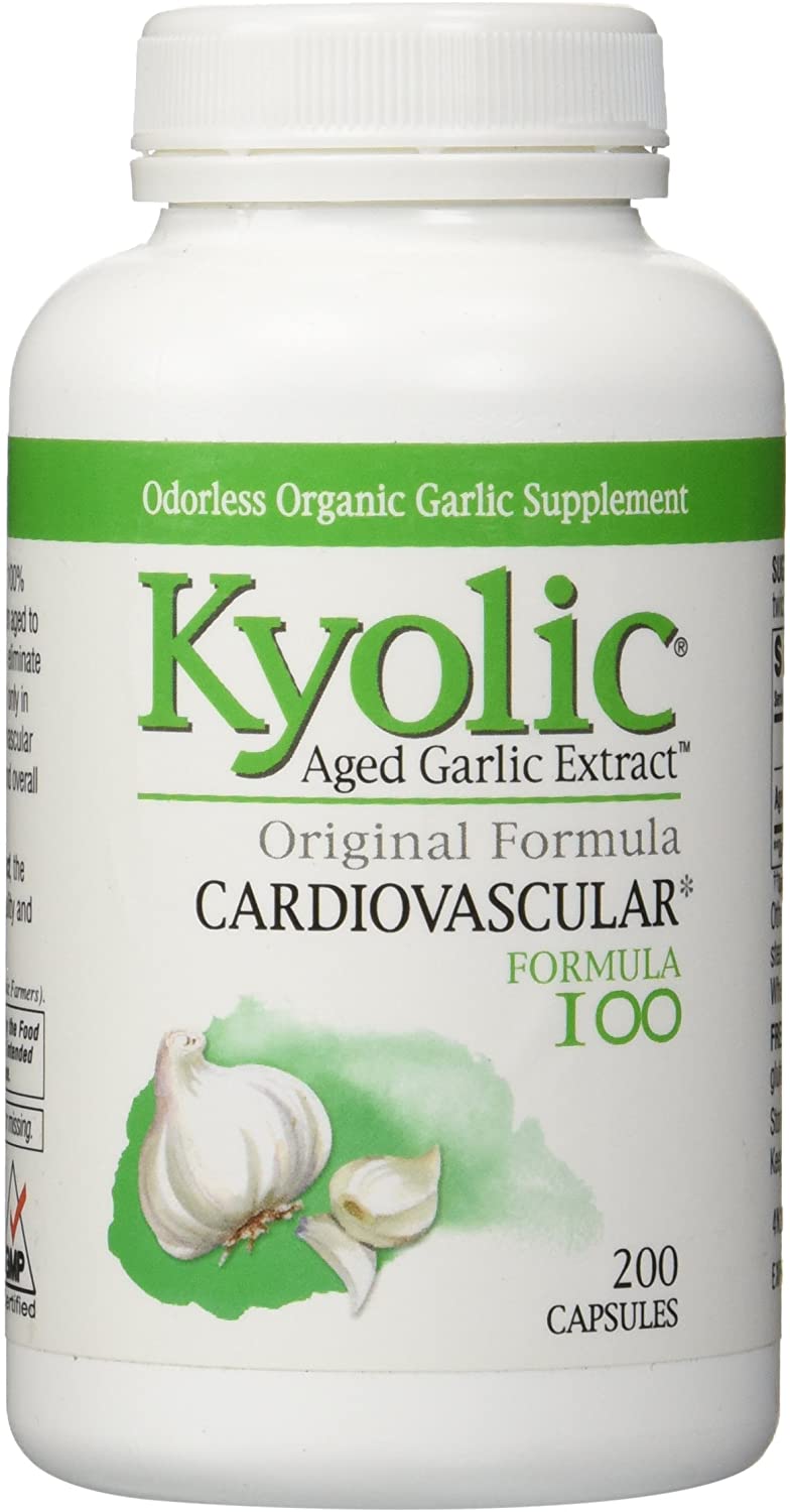 Kyolic Aged Garlic Extract Formula 100, Original Cardiovascular, 200 Capsules
