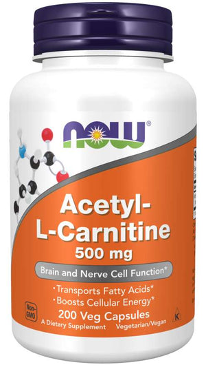 NOW Foods Acetyl-L-Carnitine, 500 mg, 200 Vcaps®