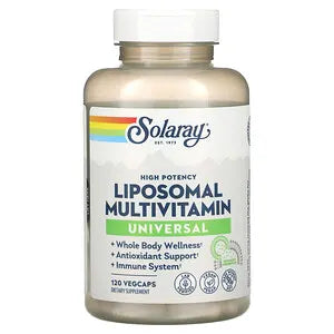 SOLARAY Liposomal Multivitamin for Men &amp; Women, High Potency, Enhanced Absorption Vitamin C, Vitamin D, Biotin, Methyl B-12, Odor Neutral &amp; Gentle Digestion, 30 Servings, 60 VegCaps