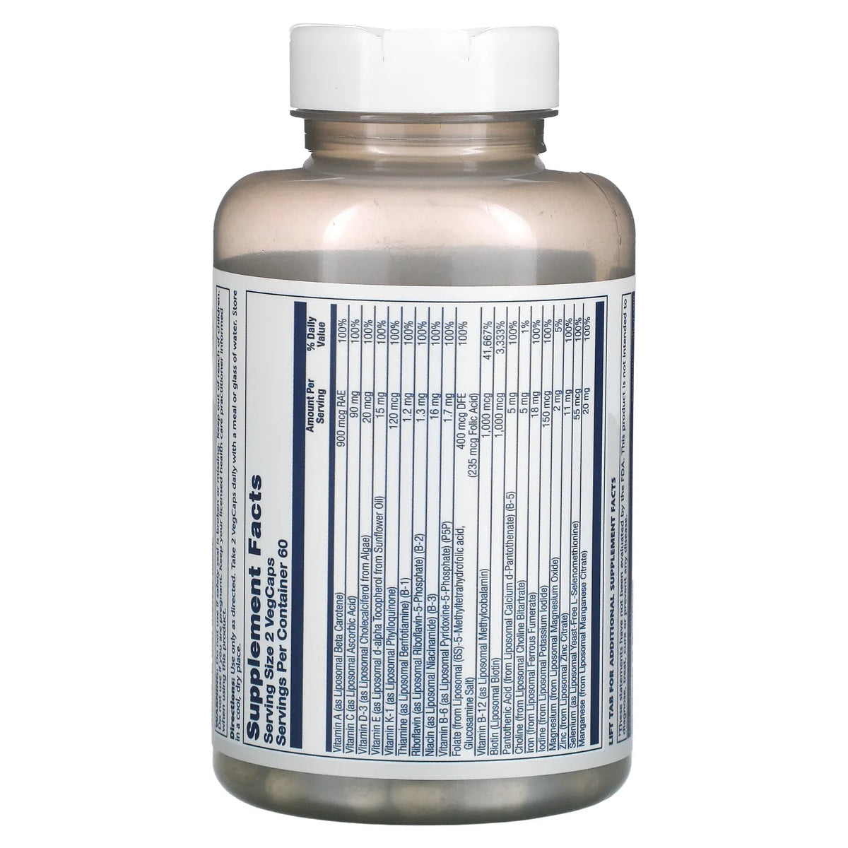 Solaray Womens Liposomal Multivitamin, Veg Cap (Cartoon) 60ct