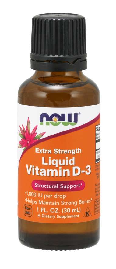 NOW Foods Supplements, Liquid Vitamin D-3, Extra Strength, Structural Support*, 1-Ounce