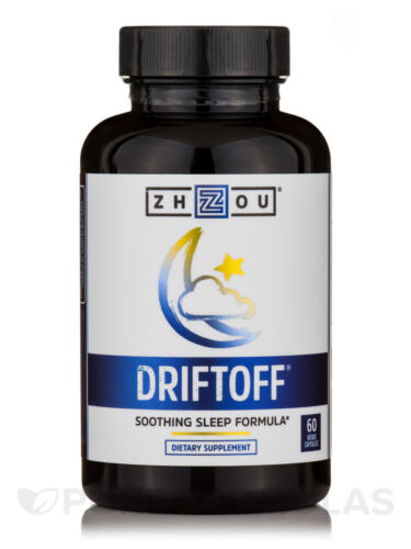 Zhou Driftoff - Nature Inspired Sleep Aid, Valerian Root &amp; Melatonin for Sleep for Men &amp; Women, Calm Sleeping Supplement for Adults with Gaba &amp; Chamomile to Relax - 60 Veggie Capsules