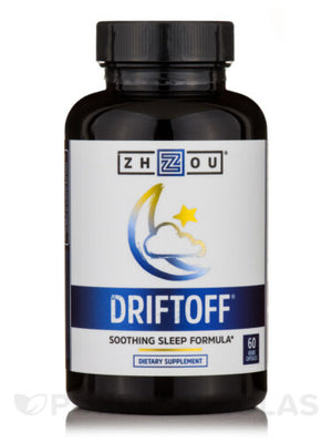 Zhou Driftoff - Nature Inspired Sleep Aid, Valerian Root & Melatonin for Sleep for Men & Women, Calm Sleeping Supplement for Adults with Gaba & Chamomile to Relax - 60 Veggie Capsules