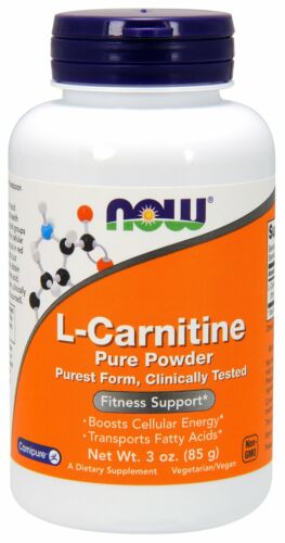 NOW Foods Supplements, L-Carnitine (L-Carnitine Tartrate) Pure Powder, Boosts Cellular Energy, Amino Acid, 3-Ounce
