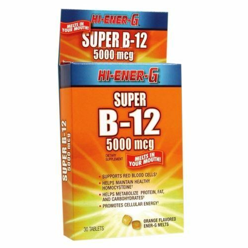 Hi-Ener-G Super B12 5000 mcg. Tablets