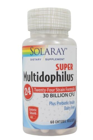Solaray | Super Multidophilus 24 Strains | 30 billion CFU | 60 Enteric Veg Caps